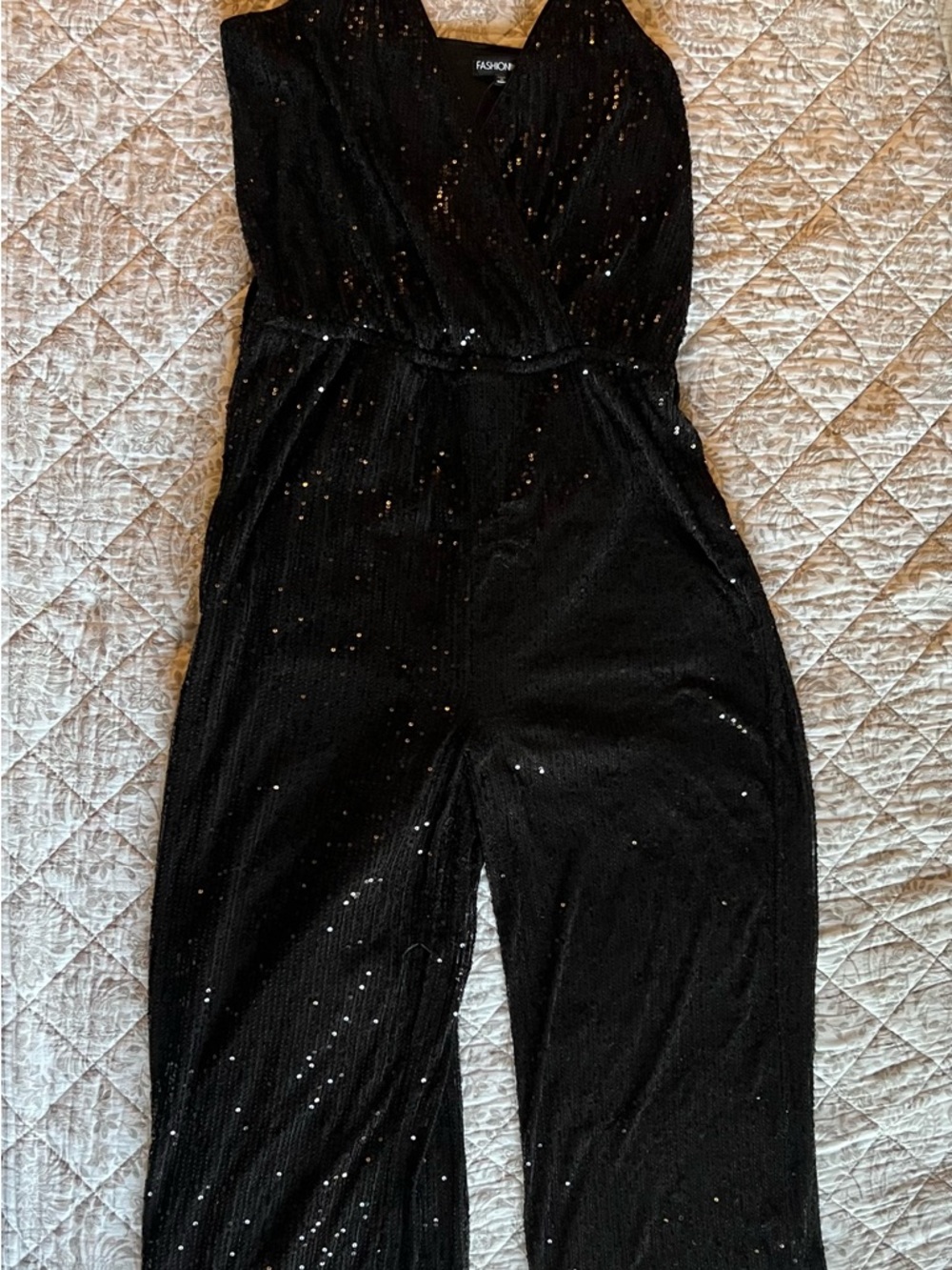 Fashion Nova Black Sequin Jumpsuit - Sparkling Evening Wear